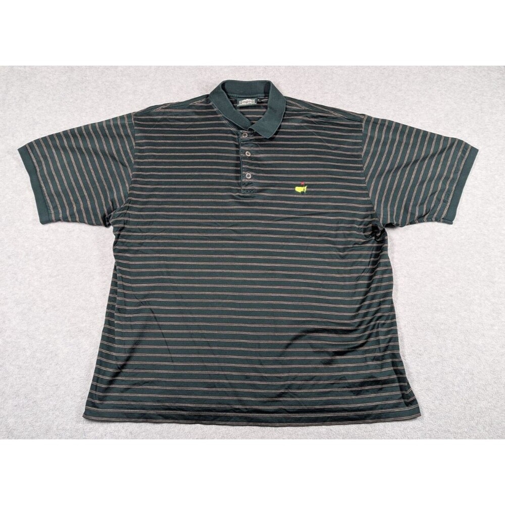 Masters Clubhouse‎ Collection Men Shirt XL Golf Polo Striped Augusta Logo